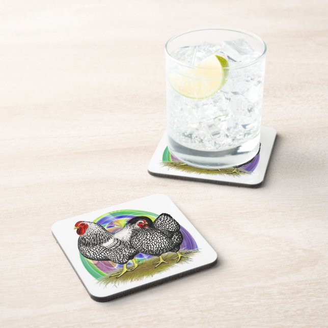 Wyandotte:  Easter Egg Pair Beverage Coaster (Right Side)