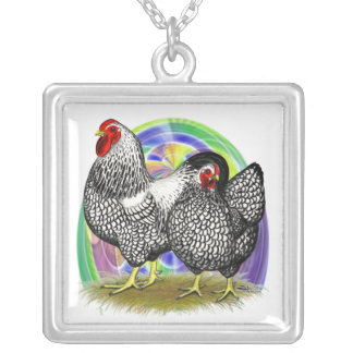 Wyandotte:  Easter Egg Pair Silver Plated Necklace