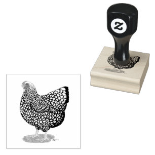Wyandotte: Silver-laced Hen Rubber Stamp