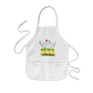 Wyandotte White Chicken Family Kids' Apron