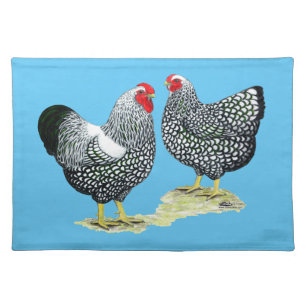 Wyandottes Silver-laced Pair Cloth Placemat
