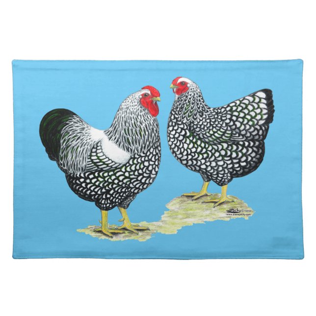 Wyandottes Silver-laced Pair Cloth Placemat (Front)