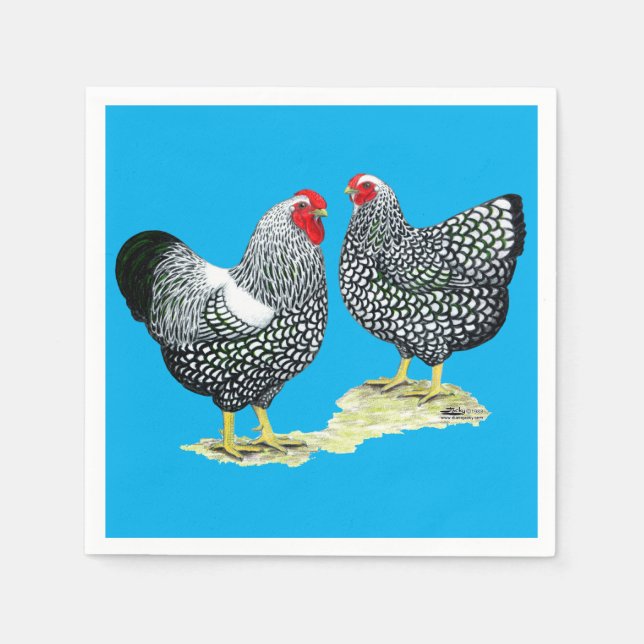 Wyandottes Silver-laced Pair Napkins (Front)