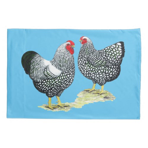 Wyandottes Silver_laced Pair Pillow Case