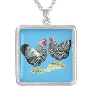 Wyandottes Silver-laced Pair Silver Plated Necklace