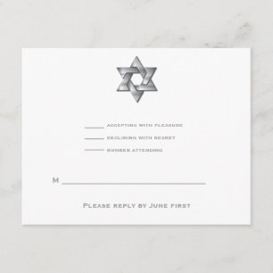 Wyatt Bar Mitzvah Invitation Jewish Star RSVP