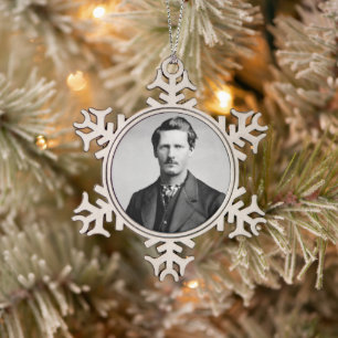 Wyatt Earp: Lawman, Gunfighter, Saloon Keeper Snowflake Pewter Christmas Ornament