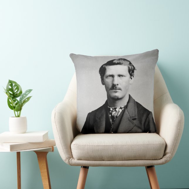 Wyatt Earp: Lawman, Gunfighter, Saloon Keeper Throw Pillow (Chair)