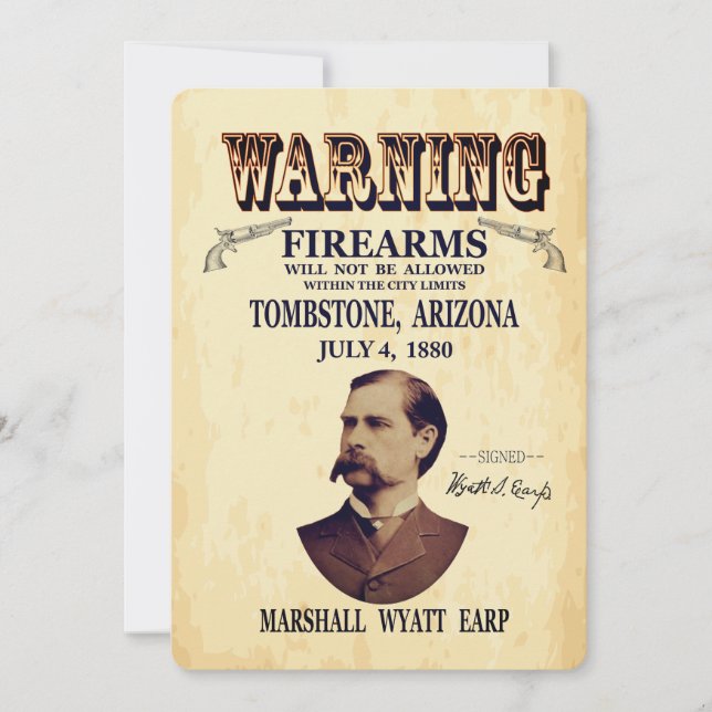 Wyatt Earp Marshall Invitation (Front)