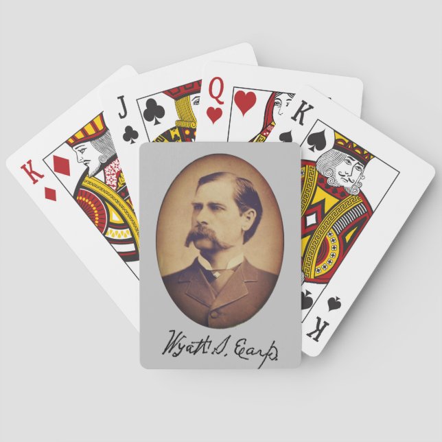 Wyatt Earp Portrait and Signature Poker Cards (Back)