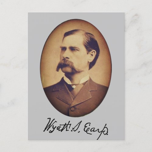 Wyatt Earp Portrait and Signature Postcard