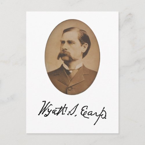 Wyatt Earp Portrait and Signature Postcard