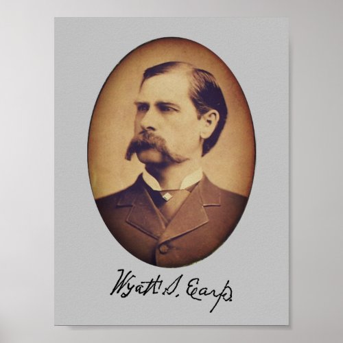Wyatt Earp Portrait and Signature Poster