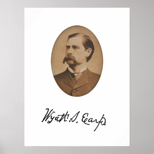 Wyatt Earp Portrait and Signature Poster