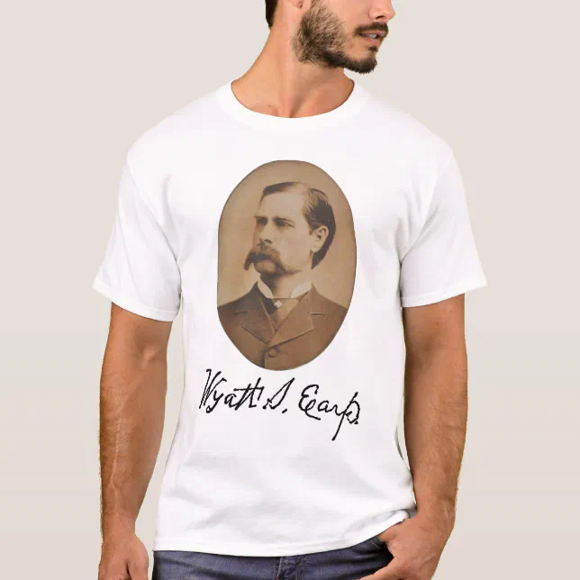 Wyatt Earp Portrait And Signature T-shirt 