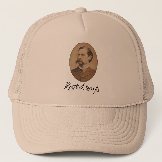 Wyatt Earp Portrait and Signature Trucker Hat (Front)