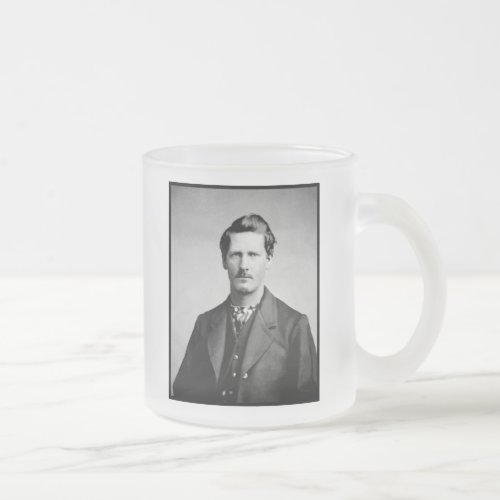 Wyatt Earp Sheriff  Gunfighter Old West Frosted Glass Coffee Mug