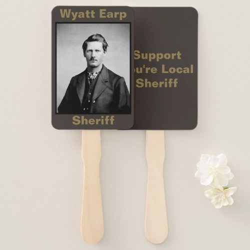 Wyatt Earp Sheriff  Gunfighter Old West Hand Fan