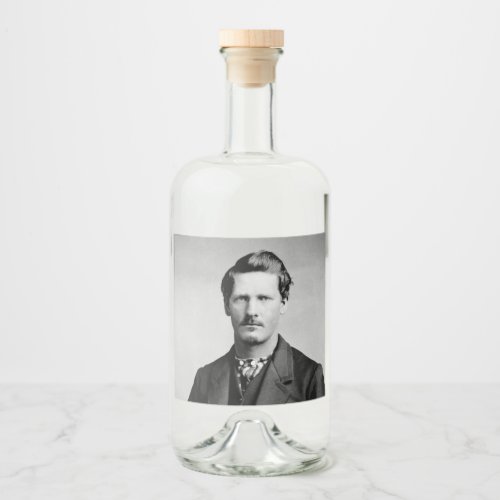 Wyatt Earp Sheriff  Gunfighter Old West Liquor Bottle Label