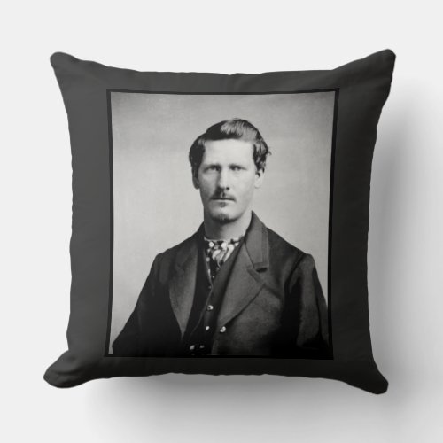 Wyatt Earp Sheriff  Gunfighter Old West Throw Pillow