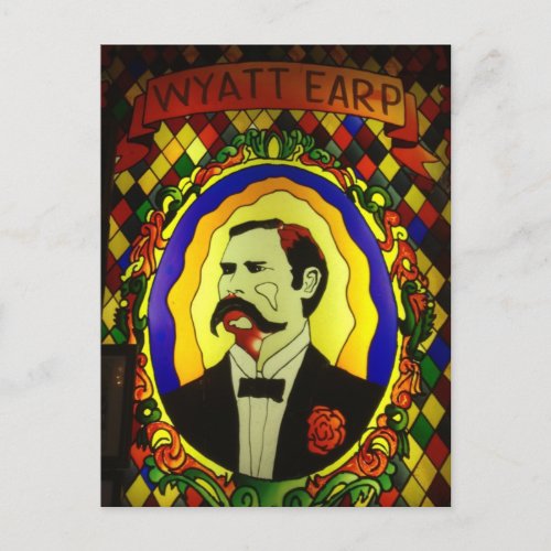 Wyatt Earp Stained Glass Postcard