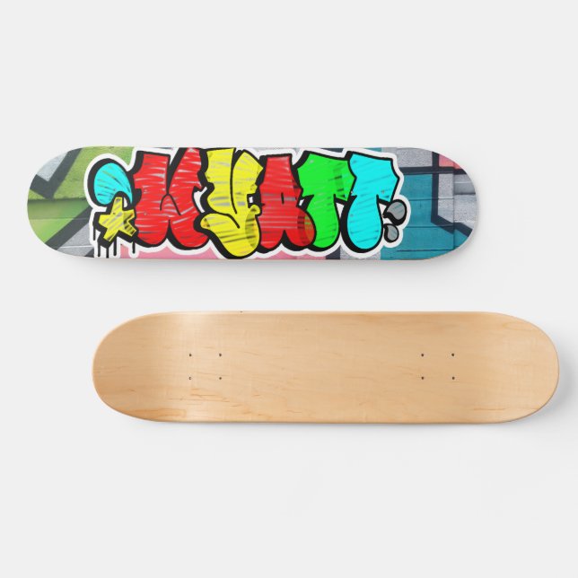 Wyatt Graffiti Custom Personalized Cool Skateboard | Zazzle