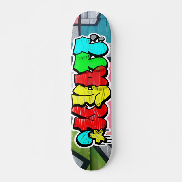 Wyatt Graffiti Custom Personalized Cool Skateboard | Zazzle