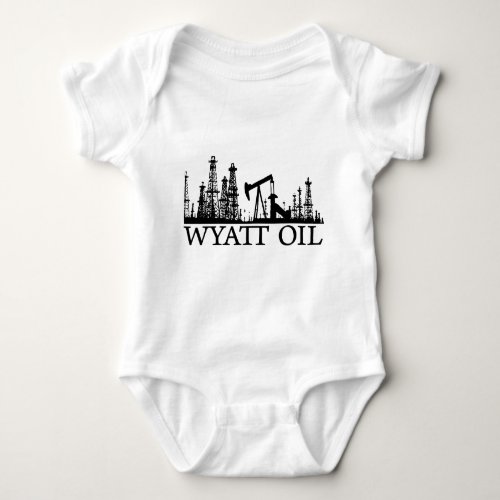 Wyatt Oil Black Logo Baby Bodysuit
