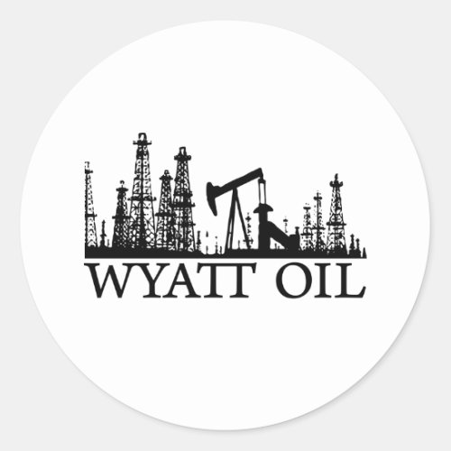 Wyatt Oil  Black Logo Classic Round Sticker