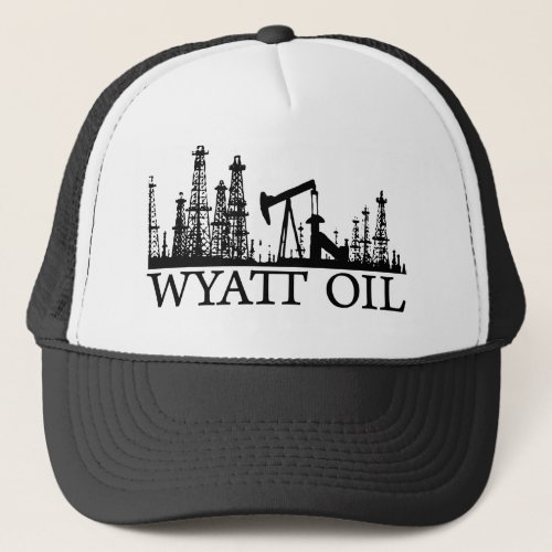 Wyatt Oil  Black Logo Trucker Hat