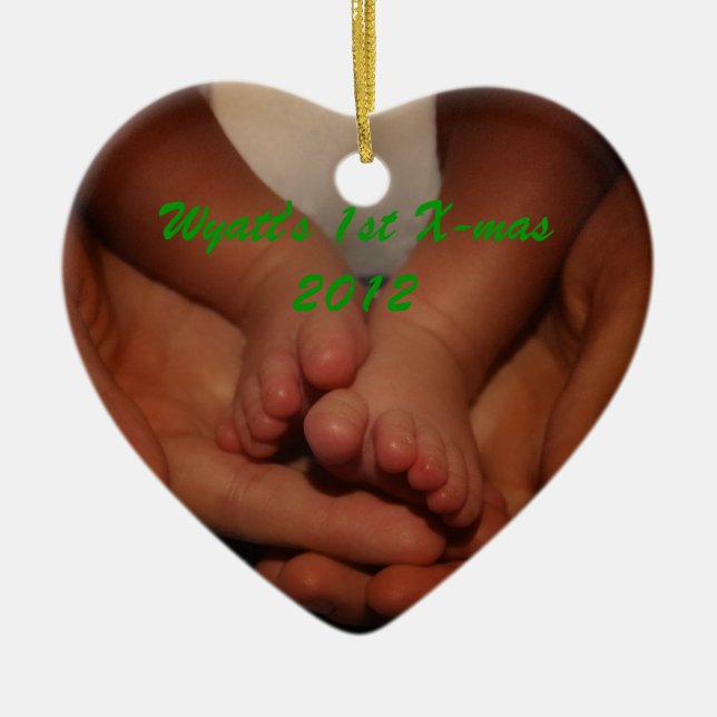 Wyatt's 1st X-mas Ceramic Ornament (Front)