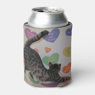 Wyatt's Love Hearts - Cat / Kitten Can Cooler