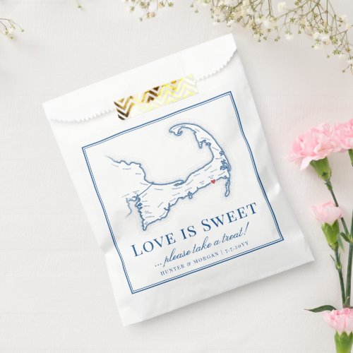 Wychmere Beach Club Cape Cod Map Wedding Favor Bag