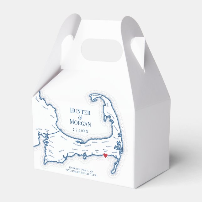 Wychmere Beach Club Cape Cod Wedding Elegant Favor Boxes (Front Side)