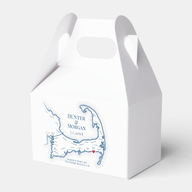 Wychmere Beach Club Cape Cod Wedding Elegant Favor Boxes (Front Side)