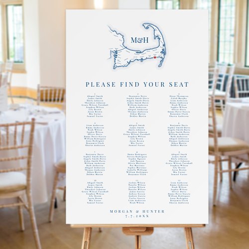 Wychmere Beach Club Cape Cod Wedding Seating Chart Foam Board