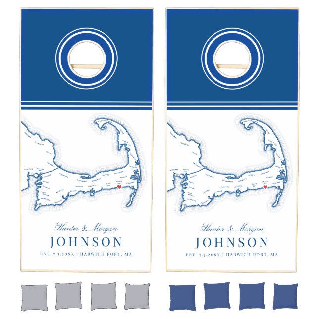 Wychmere Beach Club Harwich Port MA Wedding Cornhole Set (Set)