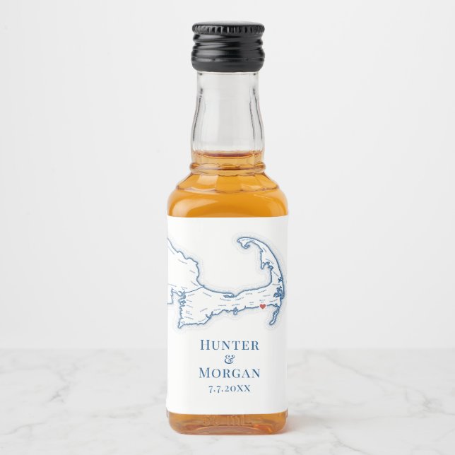Wychmere Beach Club Harwich Port Wedding Nip Liquor Bottle Label (Front)