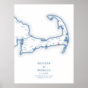 Wychmere Beach Club Wedding Guest Book Poster