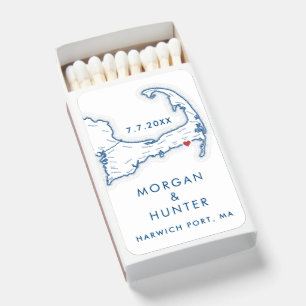 Wychmere Beach Club Wedding Modern Navy Blue Matchboxes