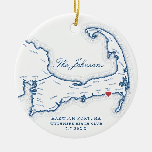 Wychmere Harwich Port MA Wedding Photo Ceramic Ornament