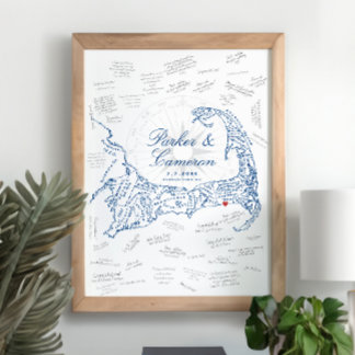 Wychmere Wedding Cape Cod Map Guest Book Poster
