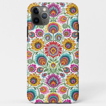 Wycinanki Floral On White Iphone 11 Pro Max Case by Groovity at Zazzle