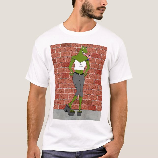 Wyked Tea'Se Against a Brick Wall (1 sided) T-Shirt (Front)