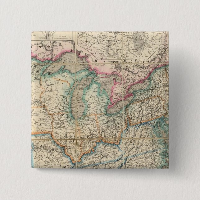 Wyld's Military Map Of The United States Button (Front)