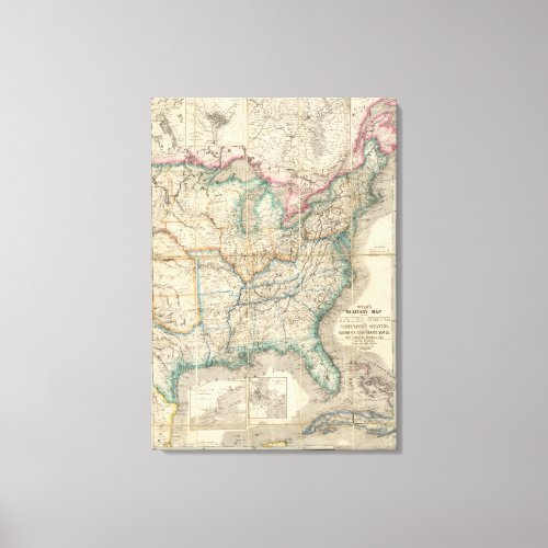 Wylds Military Map Of The United States Canvas Print