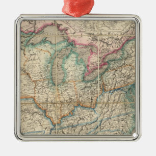 Wyld's Military Map Of The United States Metal Ornament