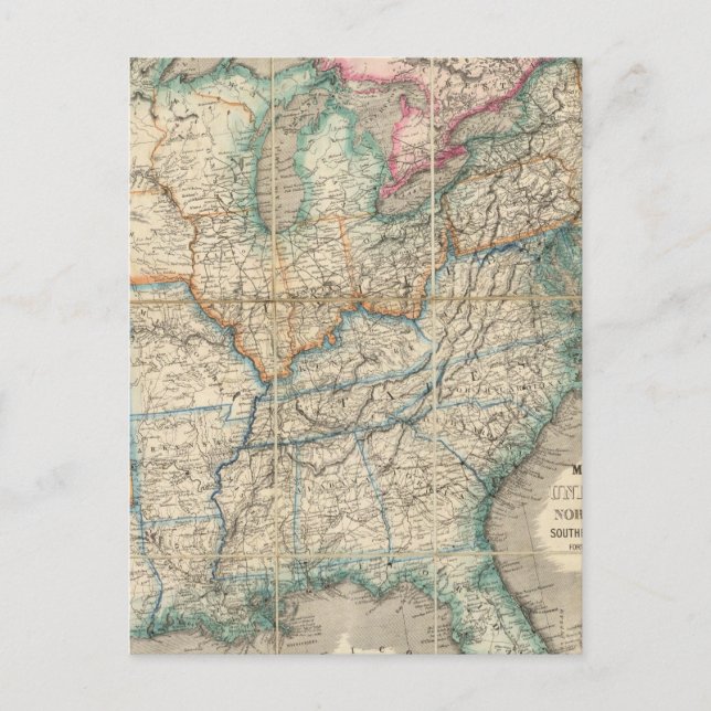 Wyld's Military Map Of The United States Postcard (Front)