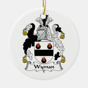 Wyman Family Crest Ceramic Ornament