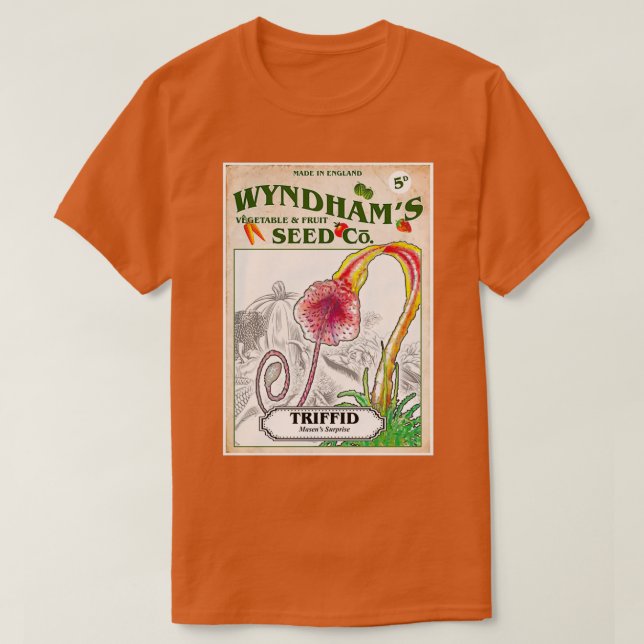 Wyndhams Triffid Seeds Inspired by The Day of the  T-Shirt (Design Front)